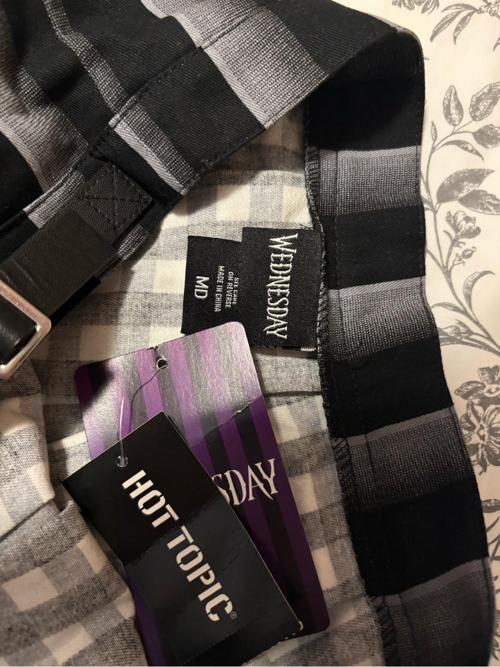 Hot Topic Wednesday Gingham Pleated Midi Skirt - Picture 3 of 3